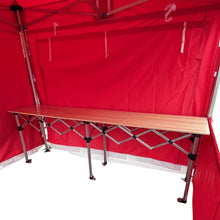 Load image into Gallery viewer, Aluminium and Wooden Shelter Table inside a Gazebo
