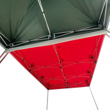 Load image into Gallery viewer, Underside view of PVC gutters for instant shelters and gazebos
