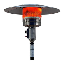 Load image into Gallery viewer, Close up on lit Mushroom Flame Patio Heater
